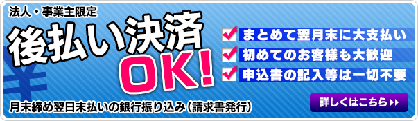後払い決済OK!